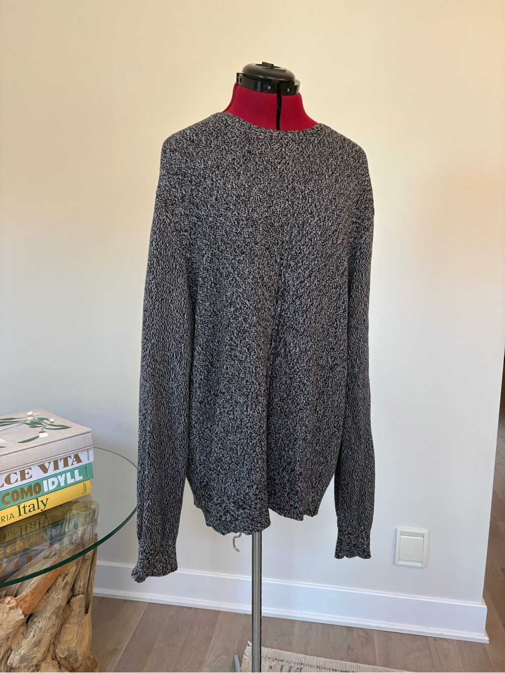 Calvin Klein Jeans Men's Marled Charcoal Crewneck Sweater